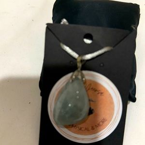Large Aquamarine Pendant in Stainless Steel or Silver (metal not tested).